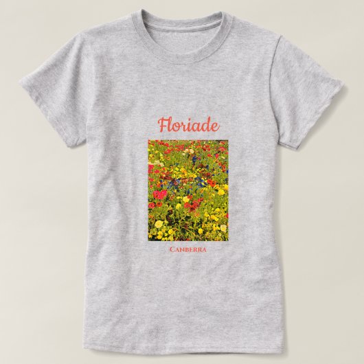 フロリアードキャンベラフラワーフェスティバルの旅芸術 Tシャツ (デザイン正面)