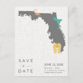 フロリカジュアルダビーチ結婚式日付の保存 案内ポストカード (正面)