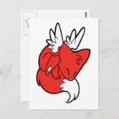 フロリカム飛んでいるキツネ ポストカード (正面/裏面)