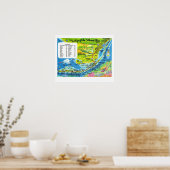 フロリカラフルダ鍵の地図 ポスター (キッチン)