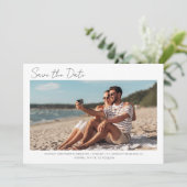 フロリシンプルダビーチ結婚式写真の保存日付 セーブザデート (スタンド正面)