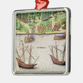 フロリダおよびイルカの川の岬 メタルオーナメント (左)
