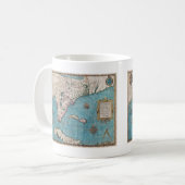 フロリダおよびキューバの旧式な地図 コーヒーマグカップ (正面左)