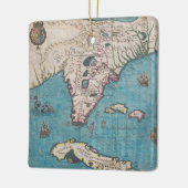 フロリダおよびキューバの旧式な地図 セラミックオーナメント (左)