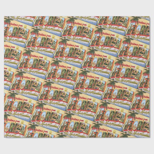 フロリダからのメリークリスマスヴィンテージ挨拶 ラッピングペーパー (フラット)
