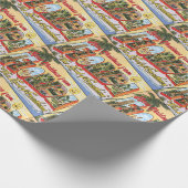 フロリダからのメリークリスマスヴィンテージ挨拶 ラッピングペーパー (角)