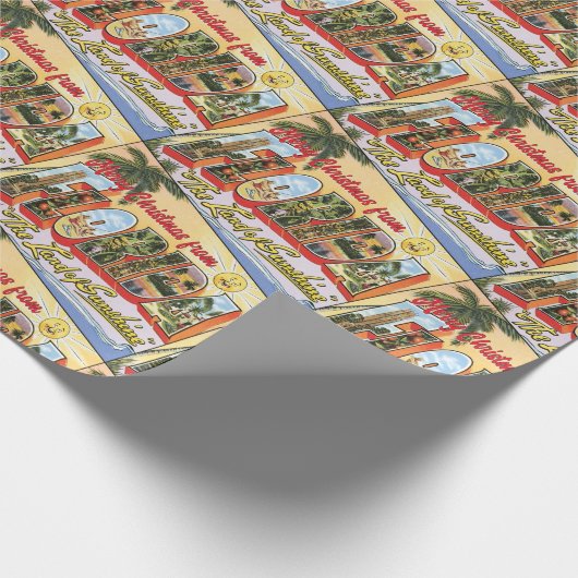 フロリダからのメリークリスマスヴィンテージ挨拶 ラッピングペーパー (角)