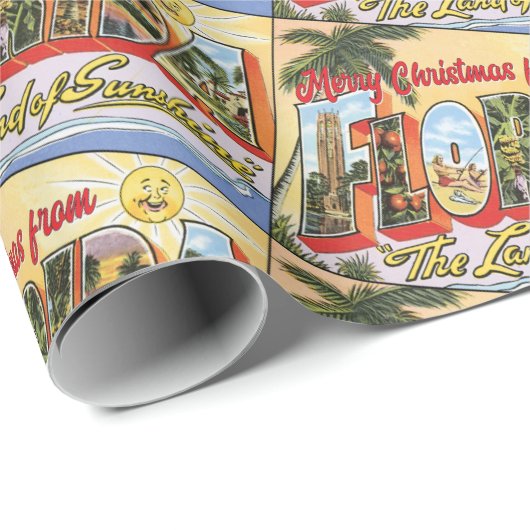 フロリダからのメリークリスマスヴィンテージ挨拶 ラッピングペーパー (ロールコーナー)