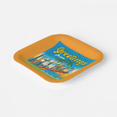 フロリダからの挨拶カラフルヴィンテージ ペーパープレート (傾斜あり)