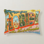 フロリダからの挨拶ヴィンテージスタイル アクセントクッション (正面)