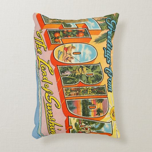 フロリダからの挨拶ヴィンテージスタイル アクセントクッション (正面(垂直))