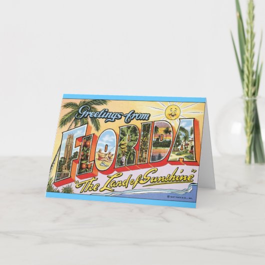 フロリダからの挨拶-ヴィンテージ旅行 カード (正面)