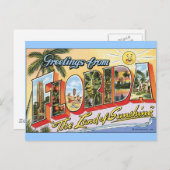 フロリダからの挨拶 – ヴィンテージ旅行 ポストカード (正面/裏面)