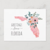 フロリダからの挨拶。水彩フローラ旅行 ポストカード (正面)