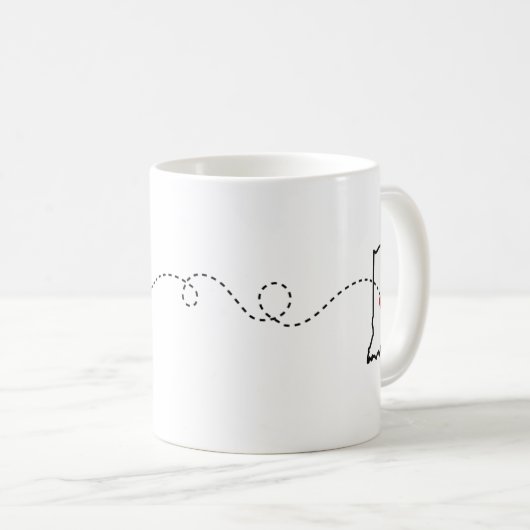 フロリダからインディアナへ – ハート2ハートコーヒーマグ コーヒーマグカップ (正面右)