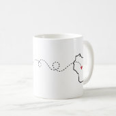 フロリダからウィスコンシンへ – ハート2ハートコーヒーマグ コーヒーマグカップ (正面右)