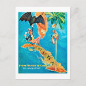 フロリダからキューバ、ヴィンテージおもしろいイラストレーション ポストカード (正面)