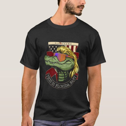 フロリダだよベイビー 面白いワニ Tシャツ (正面)