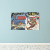 フロリダでのウォータースキーvs.ノーススキー キャンバスプリント (インサイチュ (ウッドフロア))