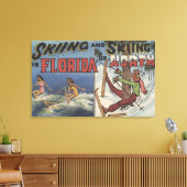 フロリダでのウォータースキーvs.ノーススキー キャンバスプリント (インサイチュ (リビング))