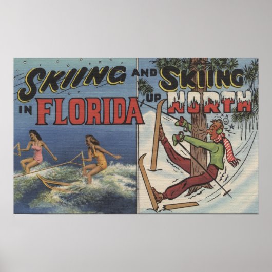 フロリダでのウォータースキーvs.ノーススキー ポスター (正面)