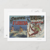 フロリダでのウォータースキーvs.ノーススキー ポストカード (正面/裏面)