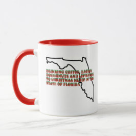 フロリダでコーヒーとドーナツとクリスマスミュージック マグカップ
