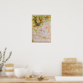 フロリダとアンティルの地図 ポスター (キッチン)