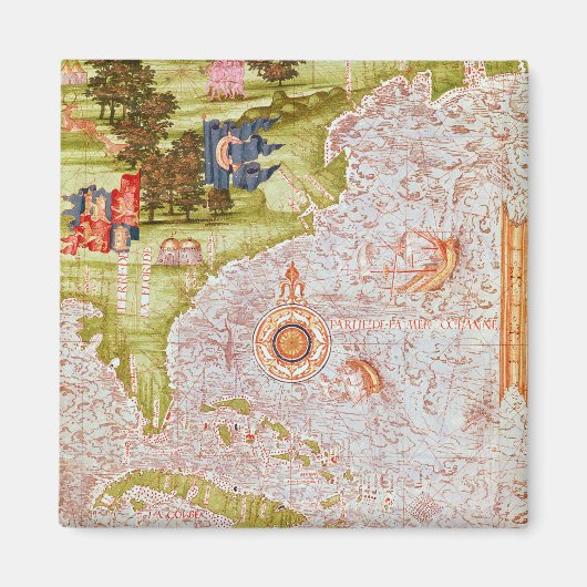 フロリダとアンティルの地図 マグネット (正面)