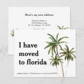 フロリダに引越しました パームツリー 新住所 案内状 (正面/裏面)