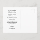 フロリダに移動するピンクのフラミンゴモンステラの葉 案内ポストカード (裏面)