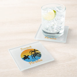 フロリダのかわいい夕日 ガラスコースター