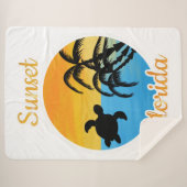 フロリダのかわいい夕日 シェルパブランケット (正面(横))