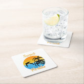 フロリダのかわいい夕日 スクエアペーパーコースター (インサイチュ)