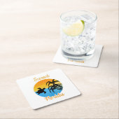 フロリダのかわいい夕日 スクエアペーパーコースター (インサイチュ)