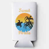 フロリダのかわいい夕日 スリム缶クーラー (正面)