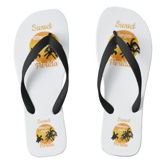 フロリダのかわいい夕日 ビーチサンダル (フットベッド)