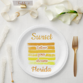 フロリダのかわいい夕日 ペーパープレート