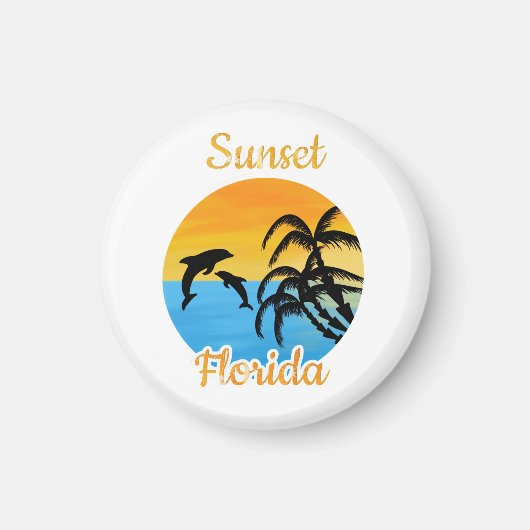 フロリダのかわいい夕日 マグネット (正面)