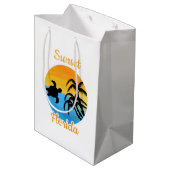 フロリダのかわいい夕日 ミディアムペーパーバッグ (裏面アングル)