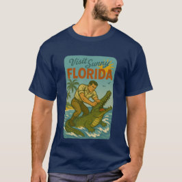 フロリダのアリゲーター・レスリング | 面白いレトロな海岸 Tシャツ