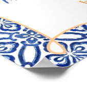 フロリダのオレンジフィールド 青いタイルのシャワー いらっしゃいませ ポスター (角)