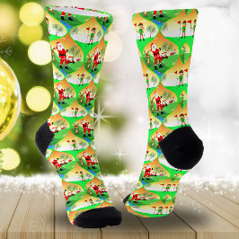 フロリダのクリスマスオーギーのゴルフをするサンタクロース ソックス