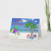 フロリダのクリスマスカードはテーマを浜に引き上げます シーズンカード (正面)