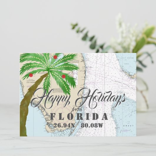 フロリダのクリスマストロピカルホリデー シーズンカード (スタンド正面)