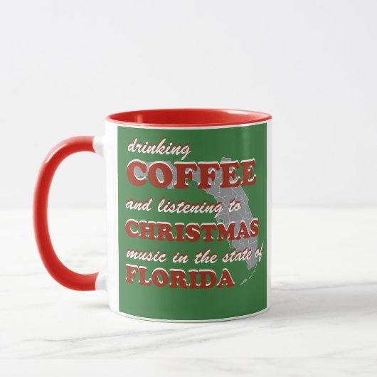 フロリダのクリスマスミュージックとコーヒー マグカップ (左)