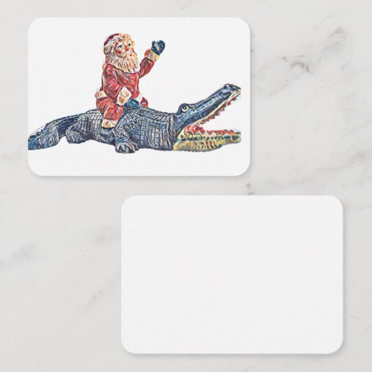 フロリダのクリスマスSanta Clausアリゲーターに乗る ノートカード (正面/裏面)