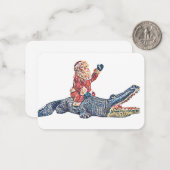 フロリダのクリスマスSanta Clausアリゲーターに乗る ノートカード (正面/裏面インサイチュ)