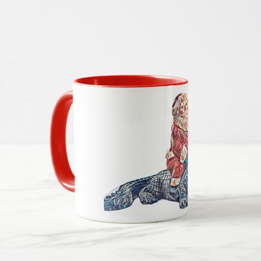 フロリダのクリスマスSanta Clausアリゲーターに乗る マグカップ (正面左)