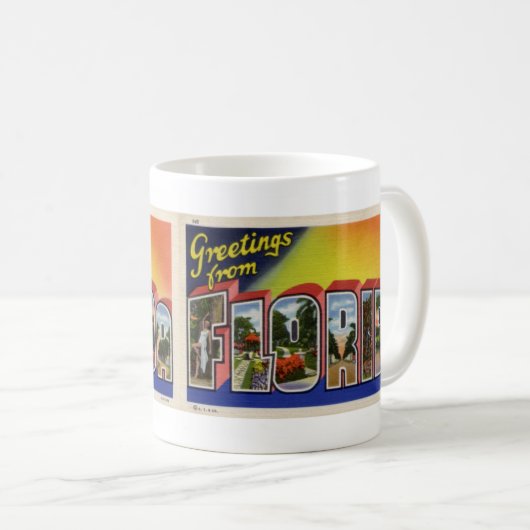 フロリダのコーヒー・マグ1からの挨拶 コーヒーマグカップ (正面右)